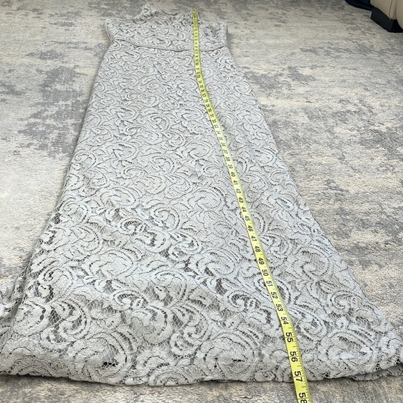 J Crew Pamela Dress in Leavers Lace Sleeveless Full Length Wedding Guest Gray 2 - Picture 11 of 15